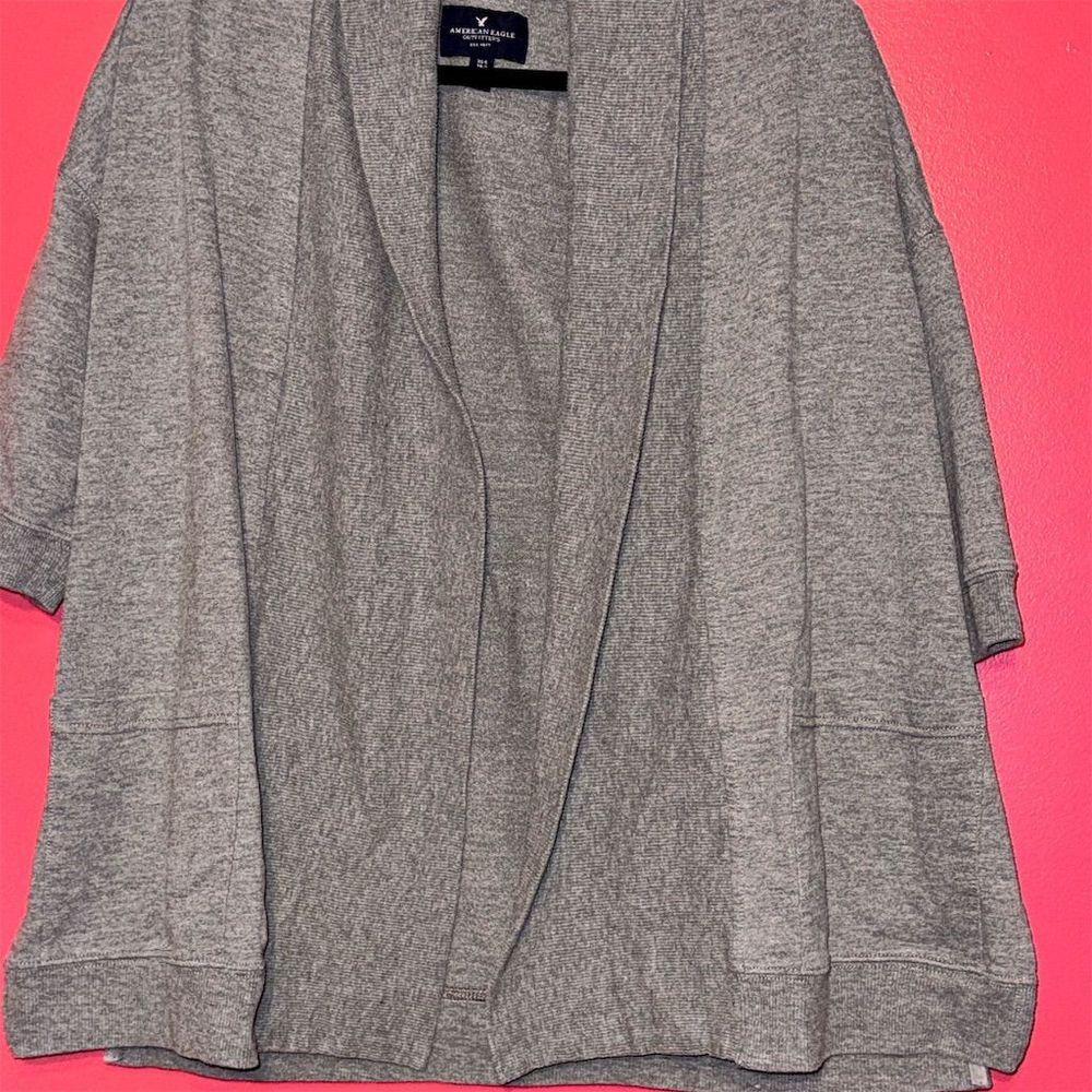 American Eagle Women's Gray Shawl Collar Cardigan XS Casual Sweater